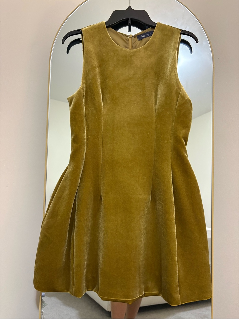 Olive Velvet Sleeveless Mini Dress